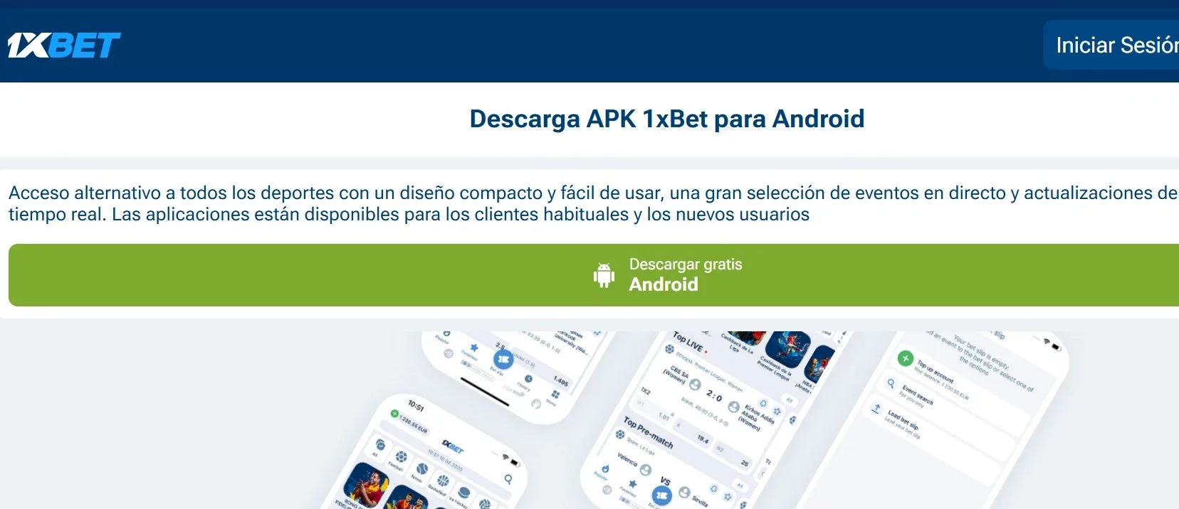 Instalar APK 1xBet en Android fácilmente
