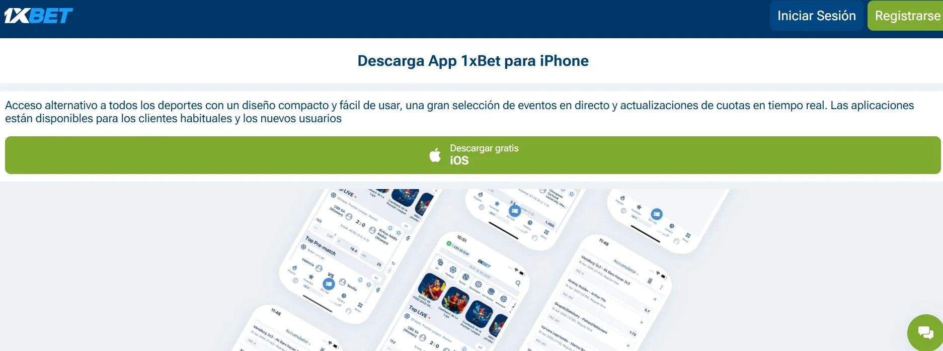 Instalación oficial 1xBet en iPhone desde App Store